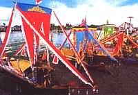 decorated fishing boats